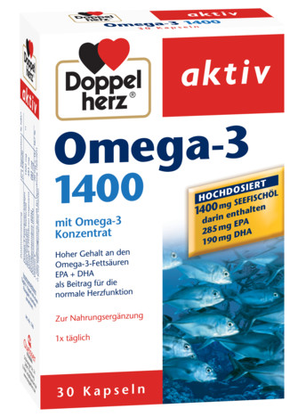 Aktiv Omega-3 1400 mg Doppelherz – 30 capsule + 15 cadou Doppel Herz Capsule si comprimate